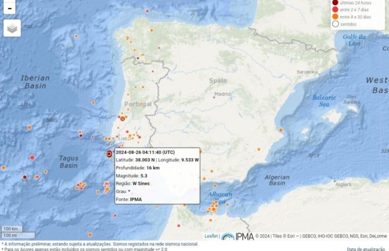 Proteção Civil sem indicação de vítimas ou danos após sismo