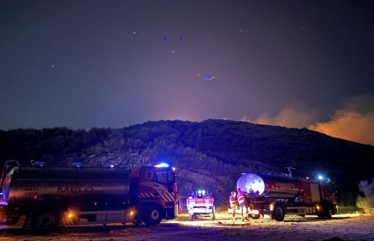 Incêndio em Melo e Nabais mobiliza mais de 100 bombeiros