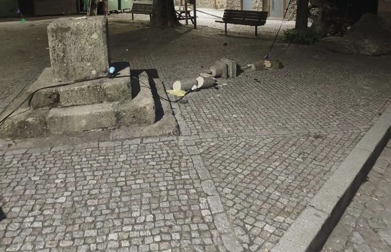 Camião do lixo derruba Cruzeiro histórico no Sabugueiro